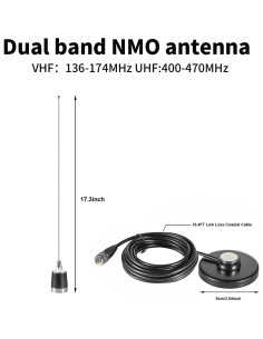 Antena de Montaje Magnético NMO Eifagur 2m 70cm UHF VHF 2