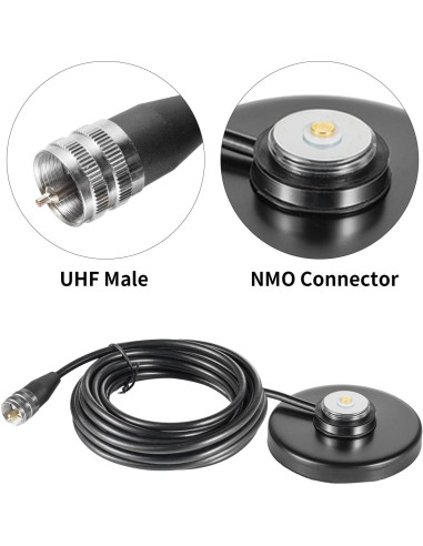 Antena de Montaje Magnético NMO Eifagur 2m 70cm UHF VHF
