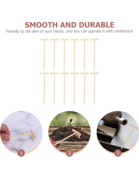 Juego de Rastrillos Zen de Bambú YARNOW 36 Pcs Miniatura