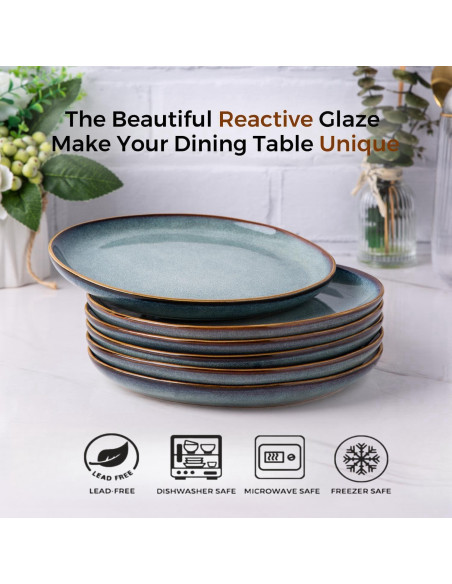 Juego de Platos AmorArc de Cerámica 6 Piezas 21.5 cm