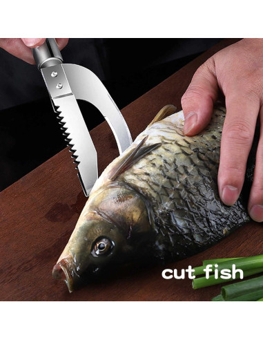 Removedor de escamas de pescado HENWAFX 3 en 1 acero inoxidable