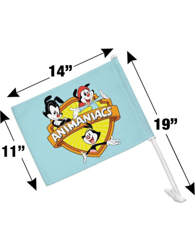 Bandera Animaniacs con Clip para Ventana y Polo 48cm