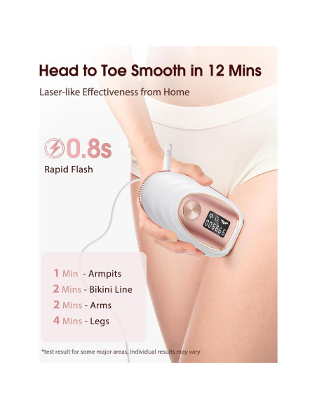 Depiladora Láser IPL LYSMOSKI Oro Rosa, Indolora y Rápida