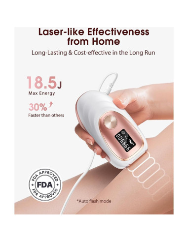 Depiladora Láser IPL LYSMOSKI Oro Rosa, Indolora y Rápida