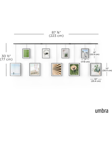 Conjunto de Marcos de Fotos Umbra Exhibit 9 Piezas Negro