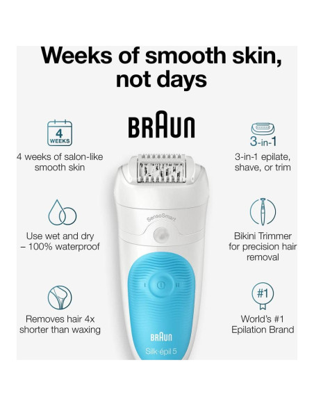 Epilador Braun Silk-épil 5-810 Inalámbrico 100% Impermeable