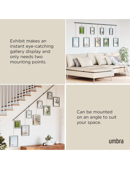 Conjunto de Marcos de Fotos Umbra Exhibit 9 Piezas Negro