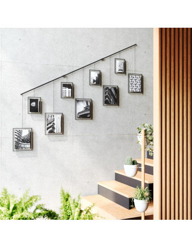 Conjunto de Marcos de Fotos Umbra Exhibit 9 Piezas Negro