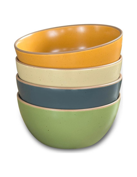 Juego de 4 Tazones de Cerámica Mora 28oz Colores Safari