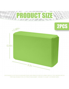 Bloques de Yoga Septo 2 Pcs Espuma EVA Verde 22.86x15.24 cm 2