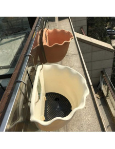 Maceta de Pared Happyyami Beige 25x18 cm con Drenaje 2