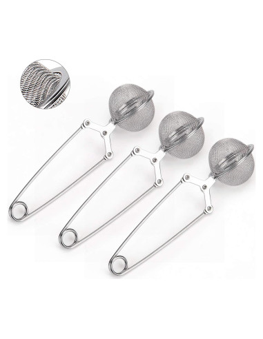Colador de Té JEXCULL Acero Inoxidable 3 Piezas con Mango
