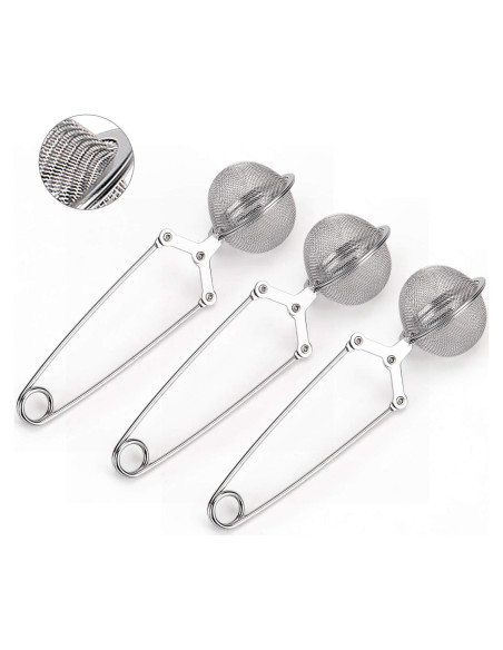 Colador de Té JEXCULL Acero Inoxidable 3 Piezas con Mango
