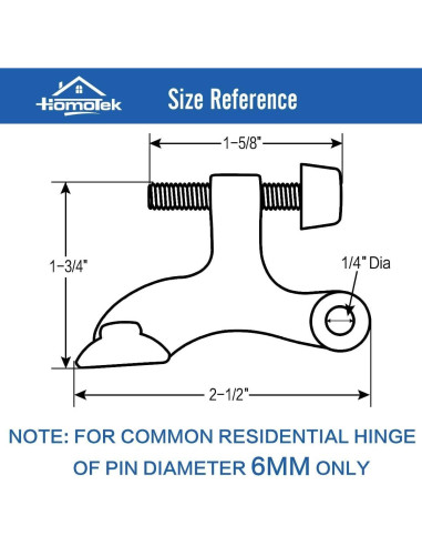 Tope de Puerta Ajustable HOMOTEK 48 Piezas Negro 6.35x4.45 cm