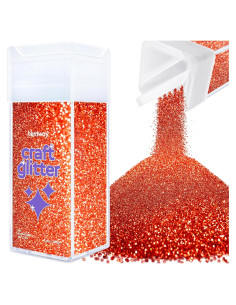 Brillo Microfino Hemway 130g Rojo Holográfico para Manualidades