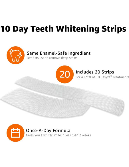 Kit de Tiras Blanqueadoras de Dientes Amazon Basics 10 Días
