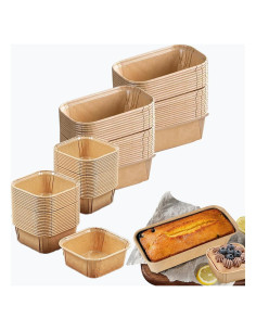 100 Moldes de Pan de Papel Desechables ICYHEY para Hornear
