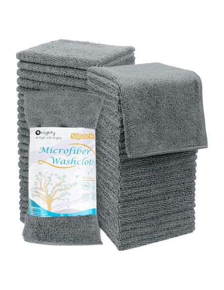Conjunto de Toallas de Microfibra Orighty 50 Piezas 30x30 cm Gris