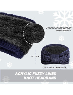 Diadema de Invierno AQOKKA para Mujeres - Calentadores de Orejas 2