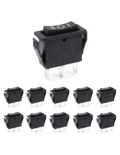 10 Interruptores de Palanca On/Off/On SPDT 16A 250V WOWOONE