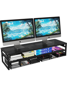 Soporte de Monitor de Metal Simple Trending con USB 2.0 Negro 2