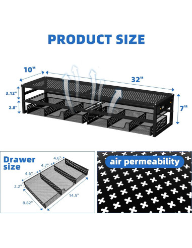 Soporte de Monitor de Metal Simple Trending con USB 2.0 Negro