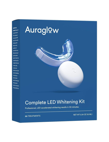 Kit de Blanqueamiento Dental Auraglow LED 20 Tratamientos