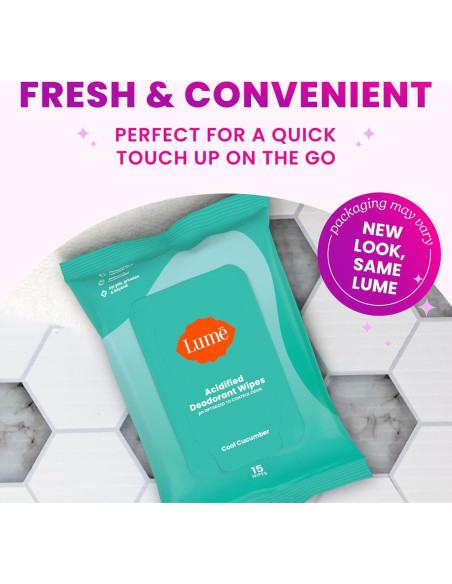 Toallitas Desodorantes Lume - 15 Unidades - Pepino Fresco - Control 24h