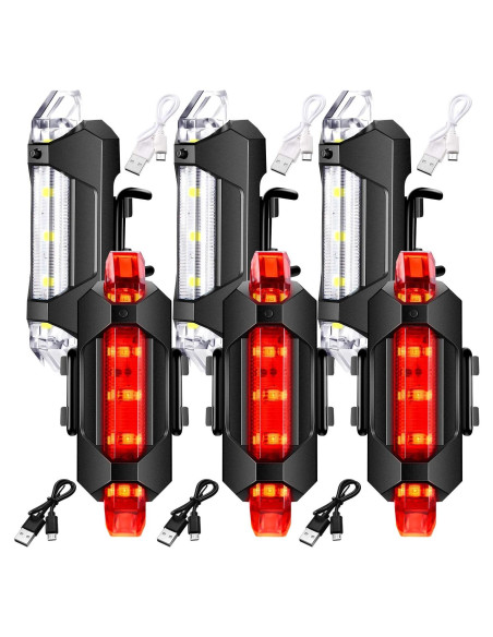 6 Luces de Bicicleta Recargables Mudder Impermeables USB
