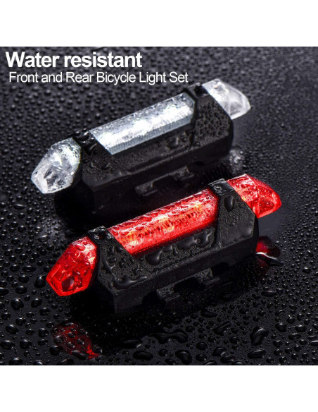 6 Luces de Bicicleta Recargables Mudder Impermeables USB