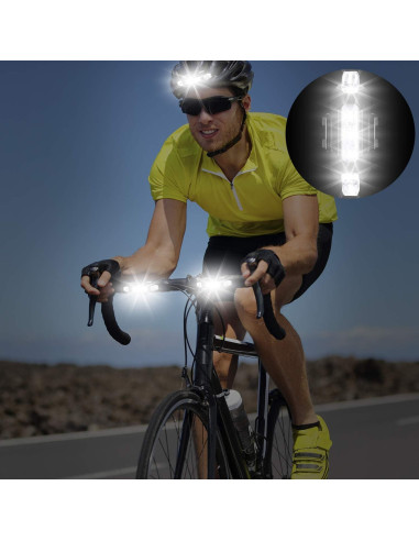 6 Luces de Bicicleta Recargables Mudder Impermeables USB