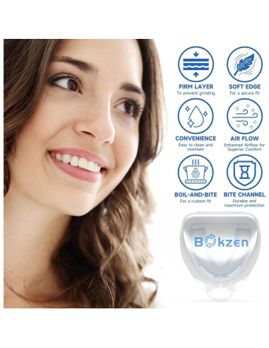 Paquete de 4 Protectores Bucales Azules BOKZEN para Niños