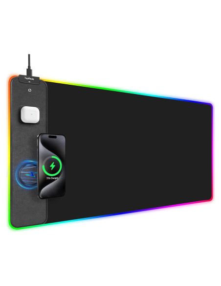 Alfombrilla de Carga Inalámbrica RGB TopMade HD77 80x40cm