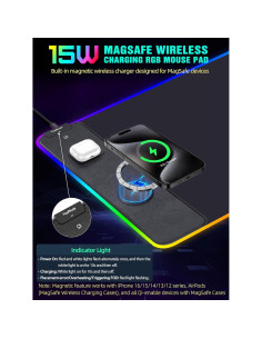 Alfombrilla de Carga Inalámbrica RGB TopMade HD77 80x40cm 2