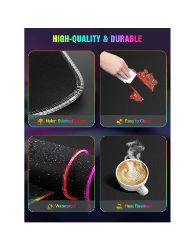 Alfombrilla de Carga Inalámbrica RGB TopMade HD77 80x40cm