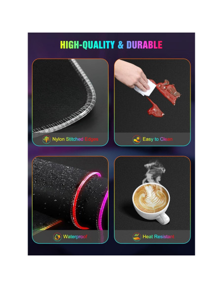 Alfombrilla de Carga Inalámbrica RGB TopMade HD77 80x40cm