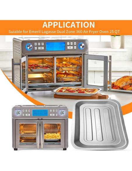 Bandeja de Acero para Freidora de Aire Emeril Lagasse 29.2x17cm