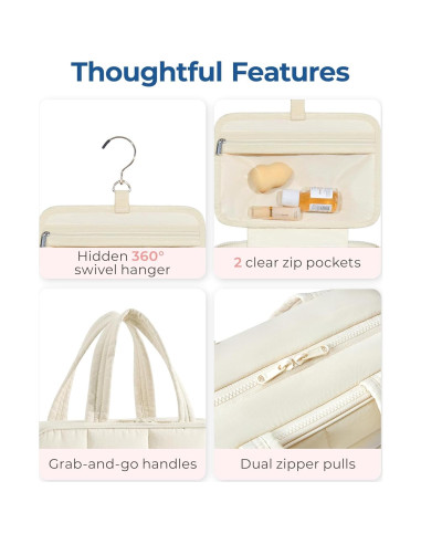 Bolsa de Viaje Colgante BAGSMART para Artículos de Tocador Beige