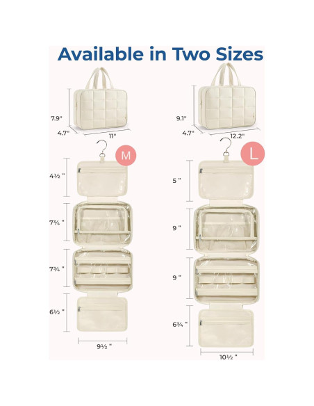 Bolsa de Viaje Colgante BAGSMART para Artículos de Tocador Beige