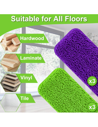 Paños de Mopa Reutilizables Aifacay para Swiffer Wet Jet - 6 Piezas