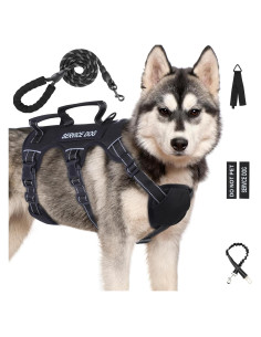 Arnés para Perros Grandes Yungaspy XL Negro Ajustable