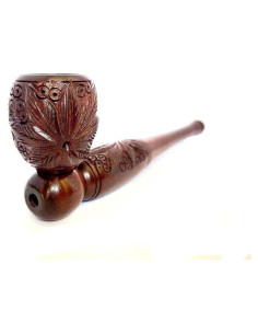 Pipa Artesanal Tallada a Mano AR Craft 15cm Hierbas Naturales