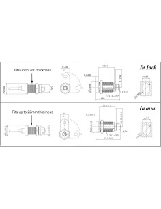 Cerradura Cam Tubular Admiral 28.6mm, Llave Removible, Paquete de 2 2