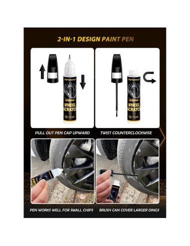 Pintura de Retoque Plateada Carhuewell 18.93 ml - Kit de Reparación