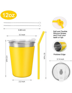 Tazas de Acero Inoxidable Yummy Sam 355ml 6Pack Antiescaldantes 2