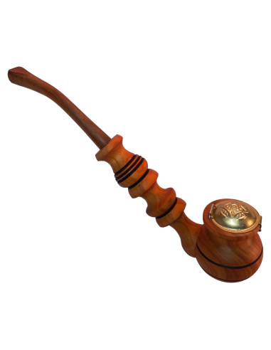 Pipa de Tabaco de Madera de Cereza Hecha a Mano 22 cm