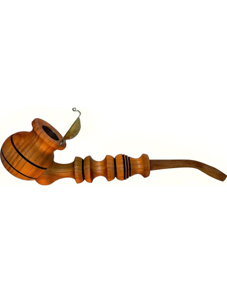 Pipa de Tabaco de Madera de Cereza Hecha a Mano 22 cm