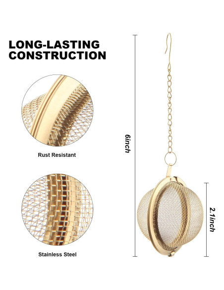 Infusor de Té Bola de Acero Inoxidable Luckyiren - 2 Piezas