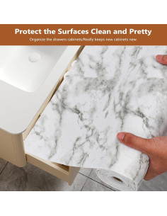 Forro Antideslizante para Cajones CLENAT 30cm x 3m Mármol 2