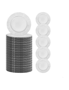 Set de 100 Platos Cargadores Redondos NEATOOM 33 cm Plata